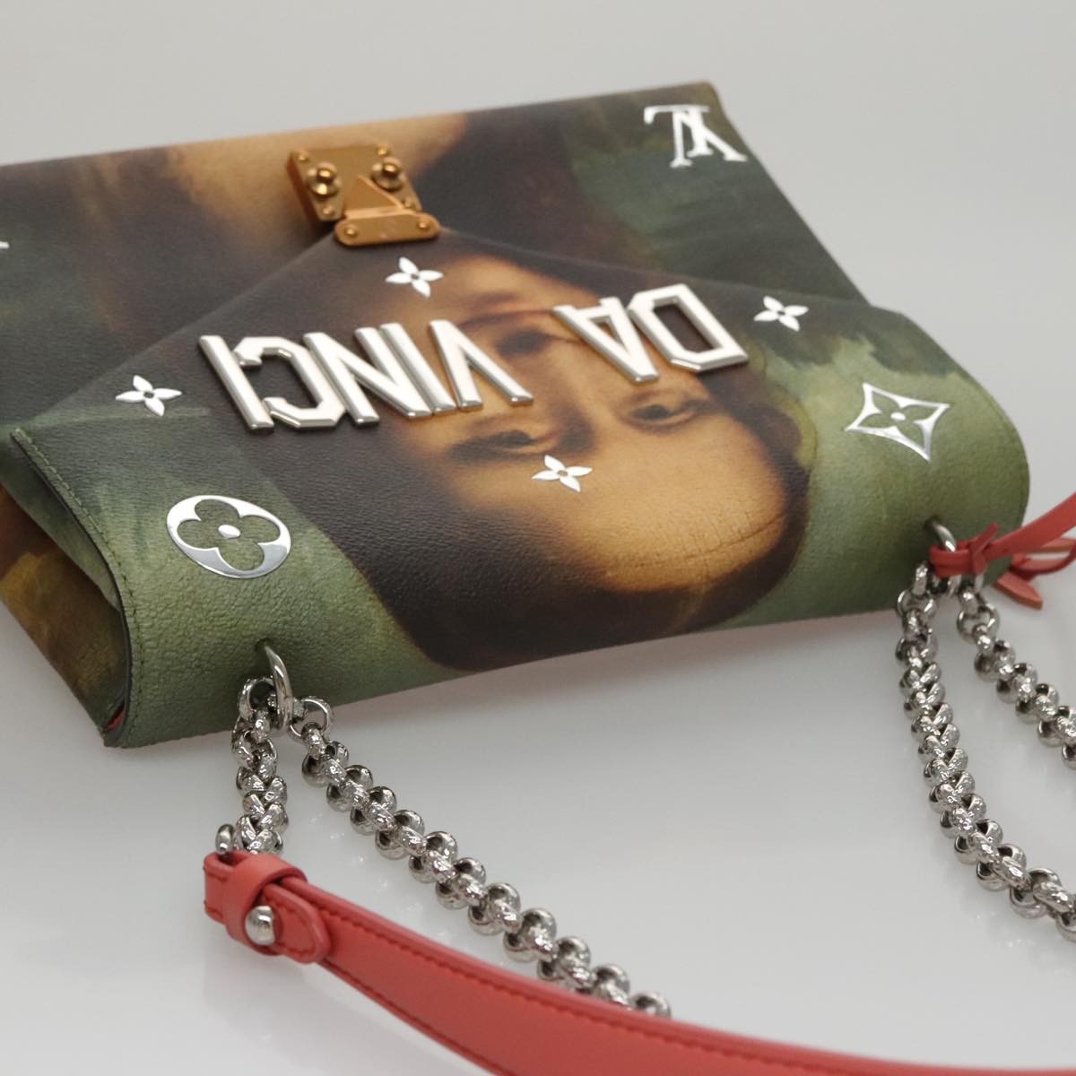 Louis Vuitton Chain Shoulder Bag Limited Edition Jeff Koons Da Vinci Print Canvas Multicolour Canvas Shoulder Bag Bag (Pre-Owned)