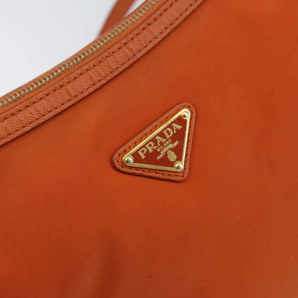 Prada Flat Messenger Tessuto With Leather Orange Nylon Shoulder Bag Bag (Pre-Owned)