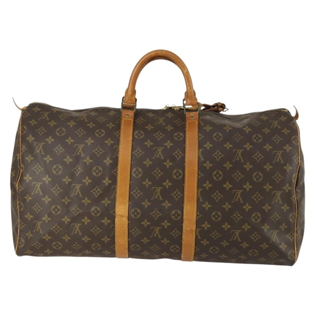 Louis Vuitton Keepall Bag Monogram Canvas Brown Canvas Travel Bag Bag (Pre-Owned)