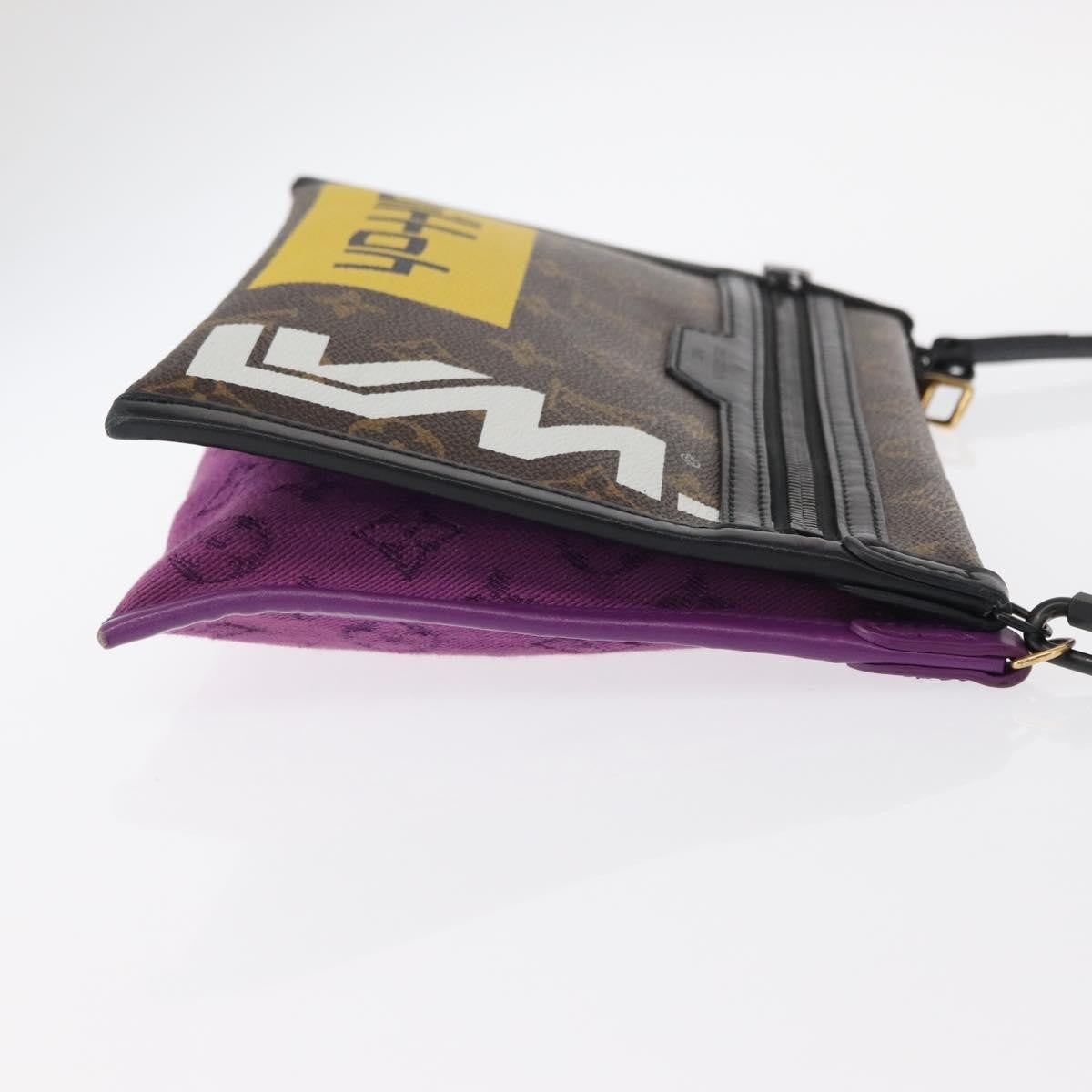 Louis Vuitton Double Flat Messenger Bag Limited Edition Logo Story Monogram Canvas And Denim Multicolour Canvas Shoulder Bag Bag (Pre-Owned)