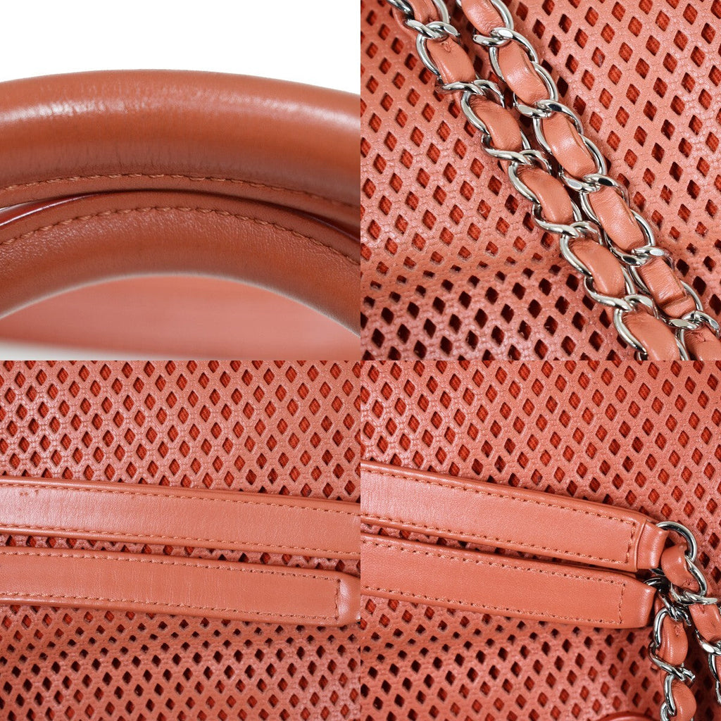 Chanel French Riviera Tote Quilted Caviar Pink Leather Handbag (Pre-Owned)