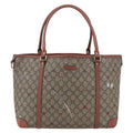 Gucci Joy Plus Tote Gg Coated Canvas With Leather Beige Canvas Tote Bag Bag (Pre-Owned)