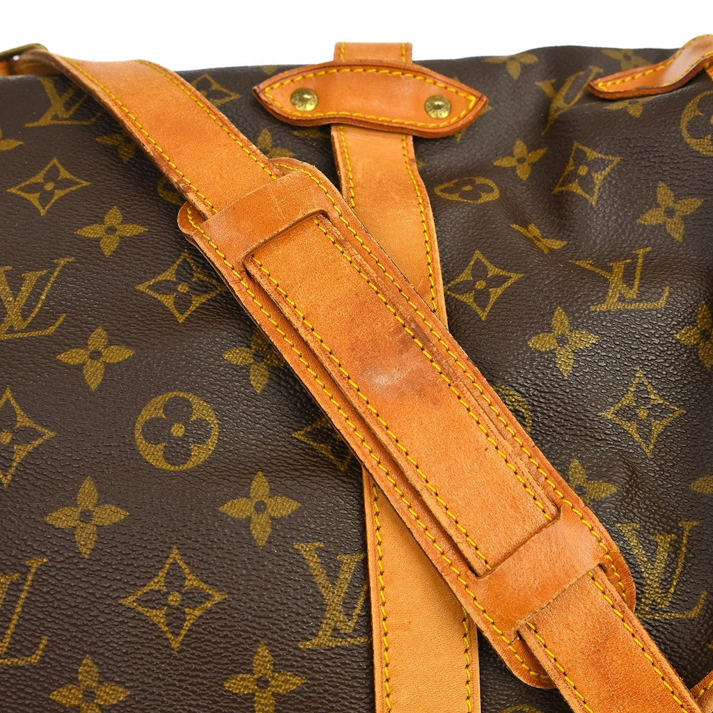 Louis Vuitton Saumur Handbag Monogram Canvas Brown Canvas Shoulder Bag Bag (Pre-Owned)