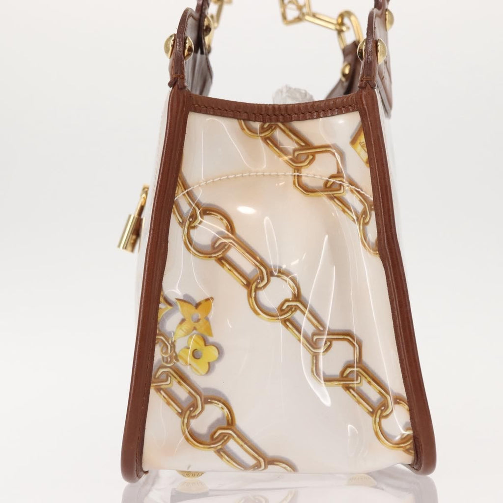 Louis Vuitton Charms Cabas Pvc Over Printed Silk Brown Canvas Handbag (Pre-Owned)