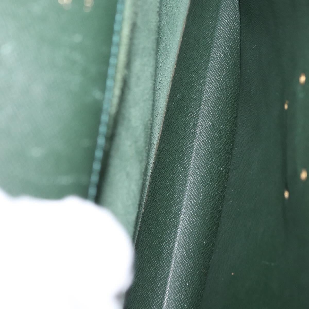 Louis Vuitton Serviette Kourad Briefcase Taiga Leather Green Leather Handbag (Pre-Owned)