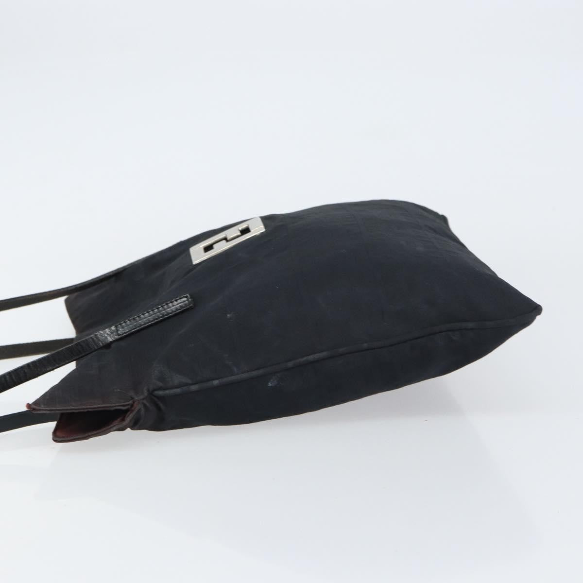 Fendi Zucca Tote Bag Canvas Black Canvas Tote Bag Bag (Pre-Owned)