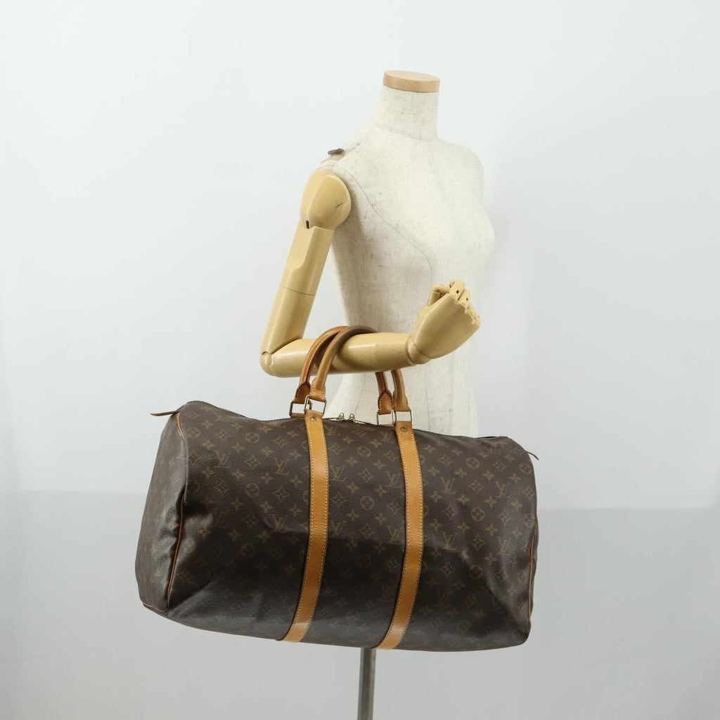 Louis Vuitton Keepall Bag Monogram Canvas Brown Canvas Travel Bag Bag (Pre-Owned)