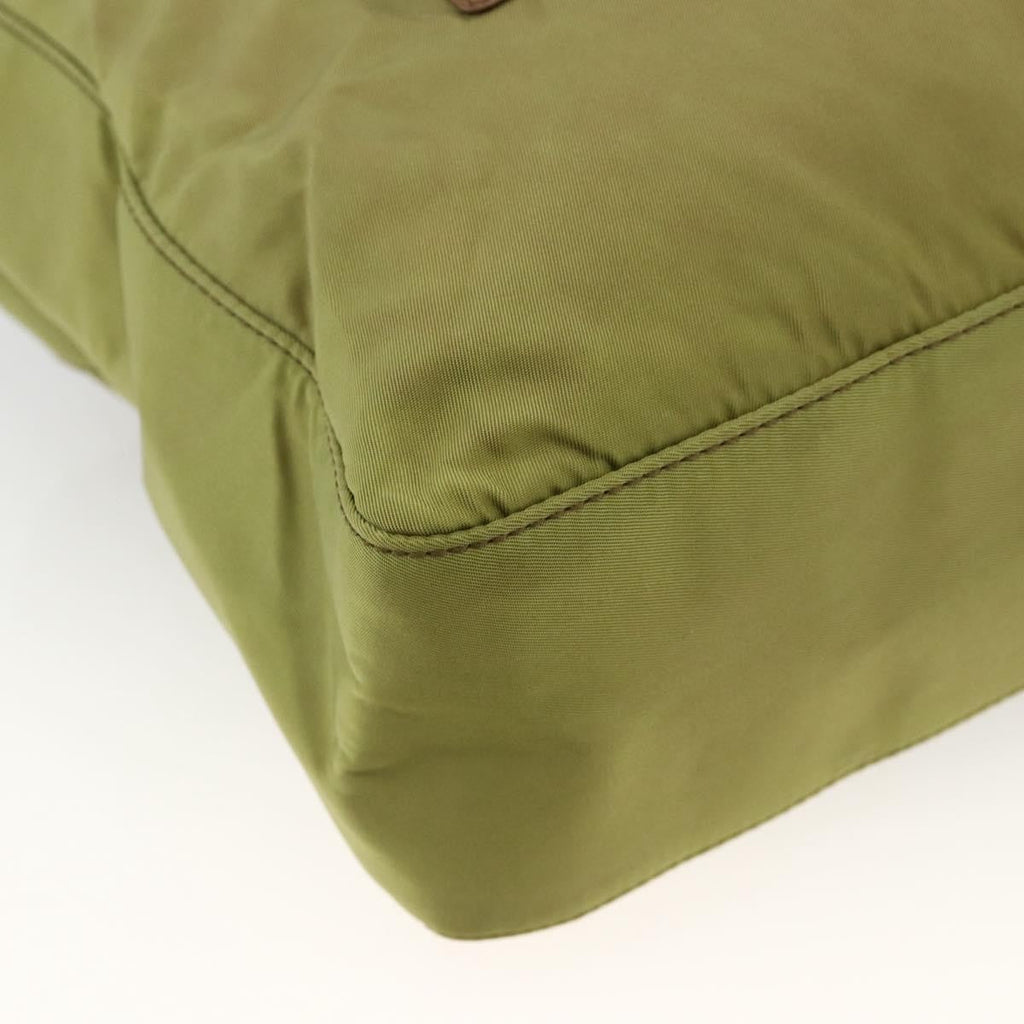 Prada Vintage Tote Tessuto Khaki Nylon Tote Bag Bag (Pre-Owned)