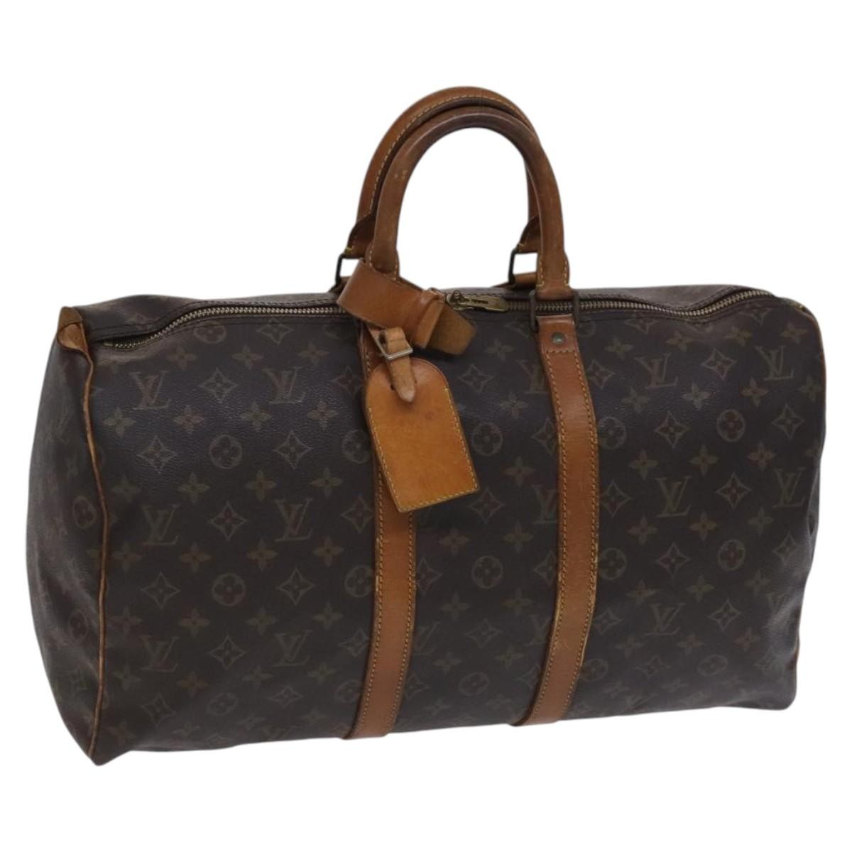 Louis Vuitton Keepall Bag Monogram Canvas Brown Canvas Travel Bag Bag (Pre-Owned)