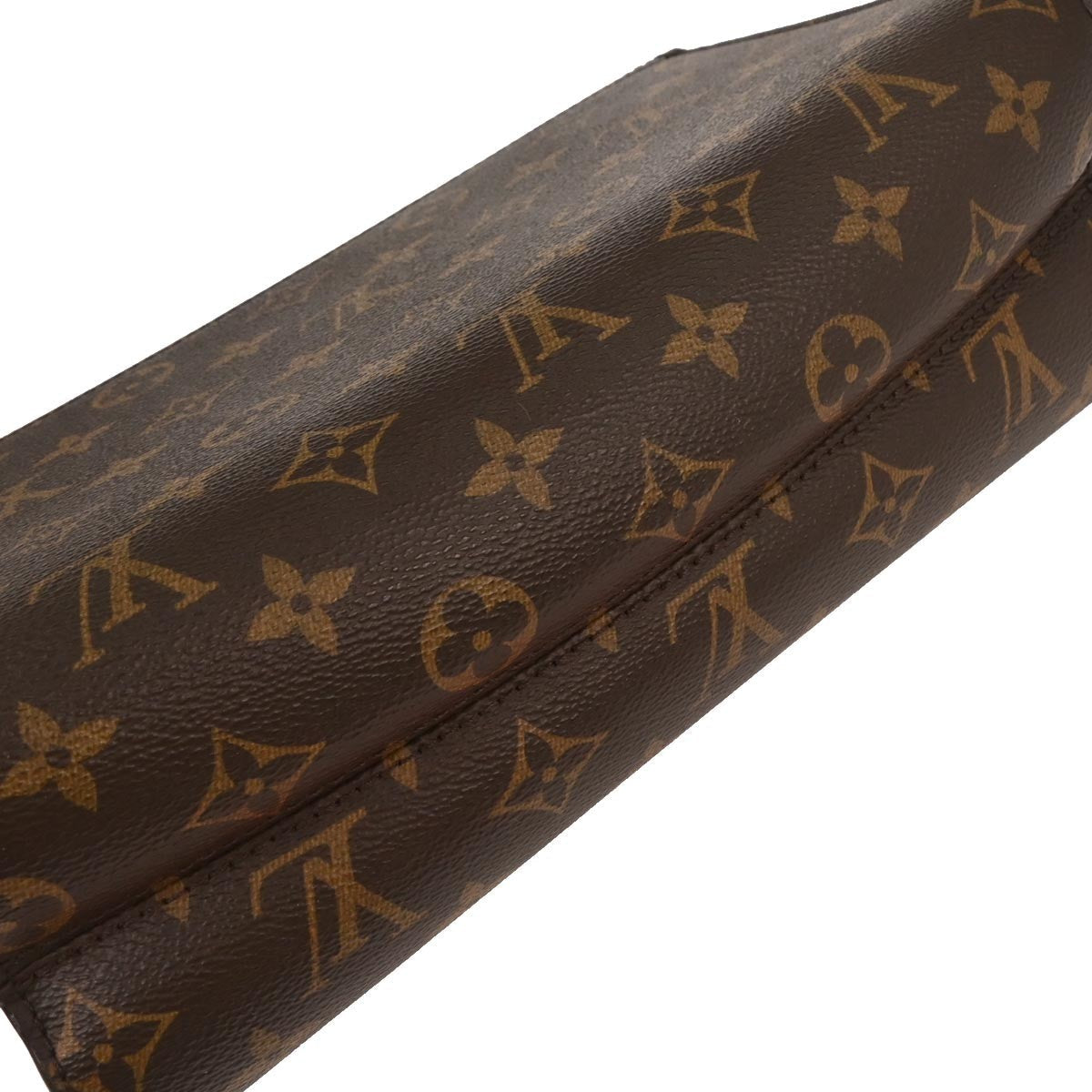 Louis Vuitton Victoire Handbag Monogram Canvas And Leather Brown Canvas Shoulder Bag Bag (Pre-Owned)