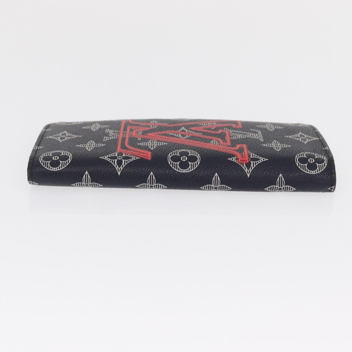Louis Vuitton Brazza Long Bifold Wallet Monogram Comics Navy Canvas Wallets Accessory (Pre-Owned)
