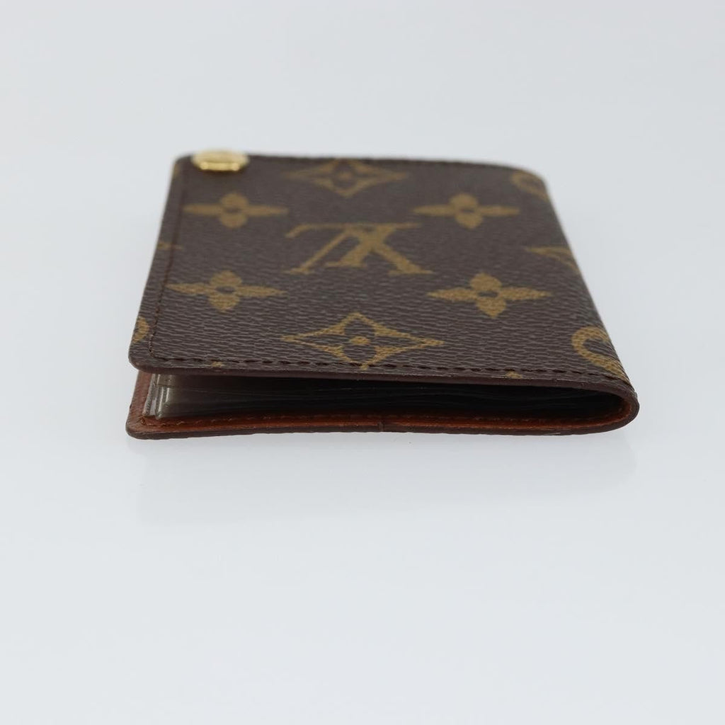 Louis Vuitton Porte Cartes Pression Card Case Monogram Canvas Brown Canvas Card Holders Accessory (Pre-Owned)