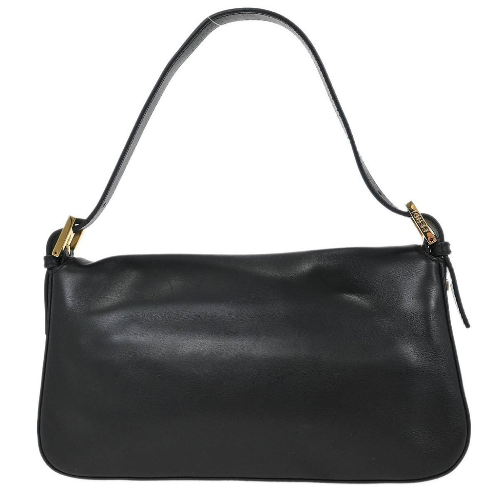 Fendi Baguette Bag Leather Black Leather Shoulder Bag Bag (Pre-Owned)