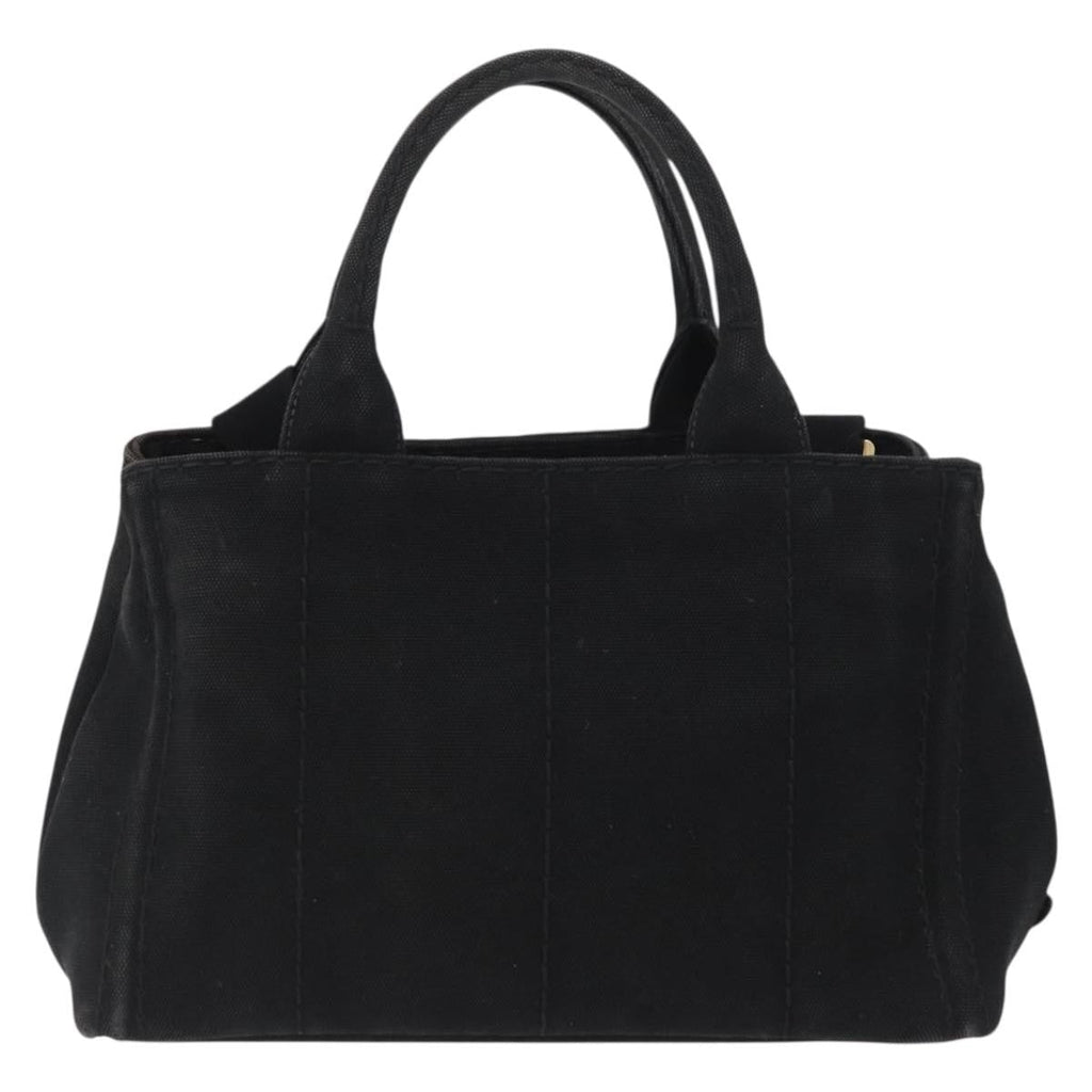 Prada Canapa Tote Canvas Black Canvas Tote Bag Bag (Pre-Owned)