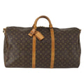 Louis Vuitton Keepall Bandouliere Bag Monogram Canvas Brown Canvas Travel Bag Bag (Pre-Owned)