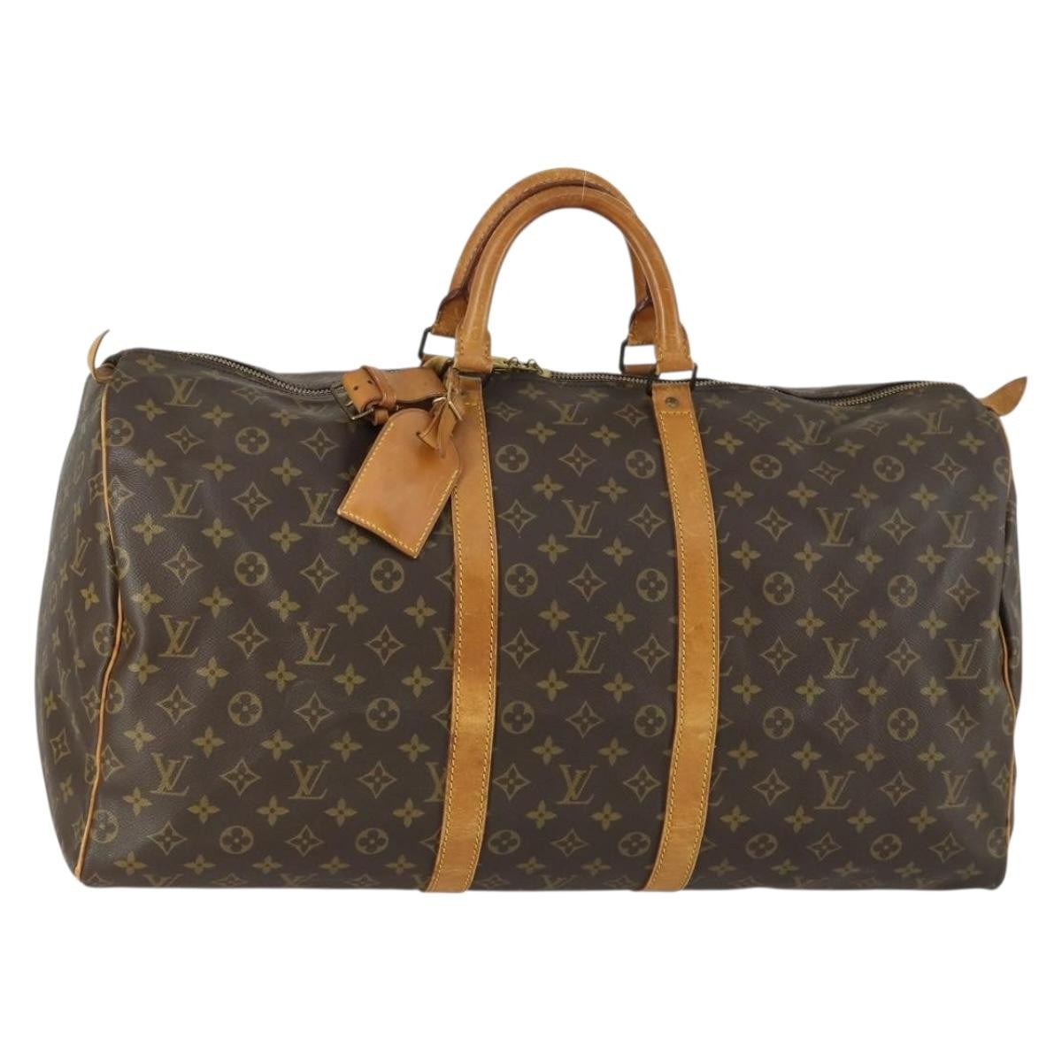 Louis Vuitton Keepall Bag Monogram Canvas Brown Canvas Travel Bag Bag (Pre-Owned)
