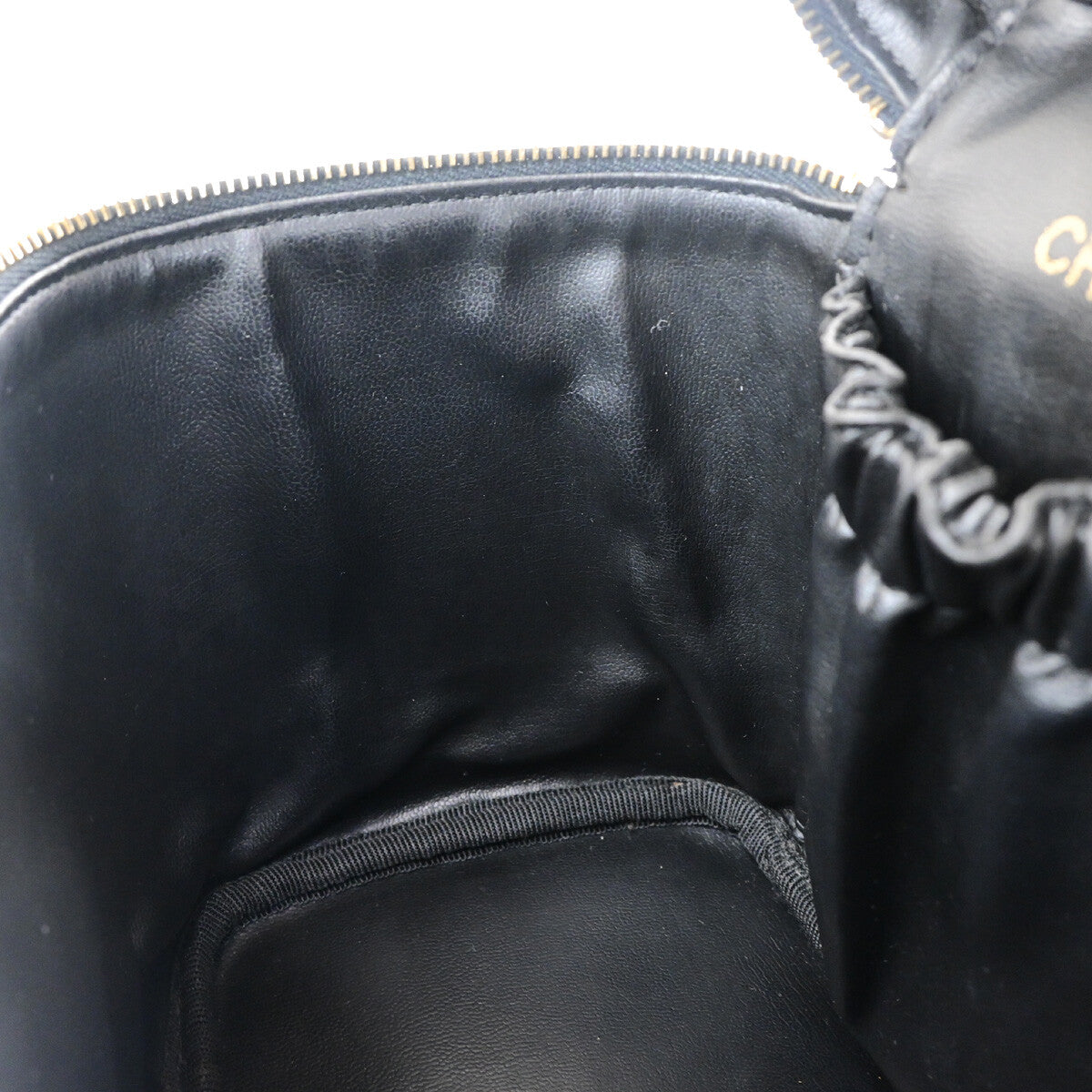 Chanel Vanity Pouch Leather Black Leather Bag (Pre-Owned)