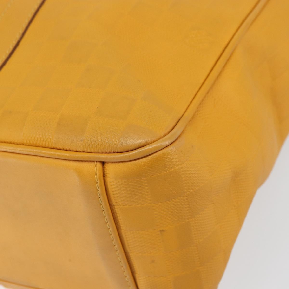 Louis Vuitton Tadao Handbag Damier Infini Leather Yellow Leather Handbag (Pre-Owned)