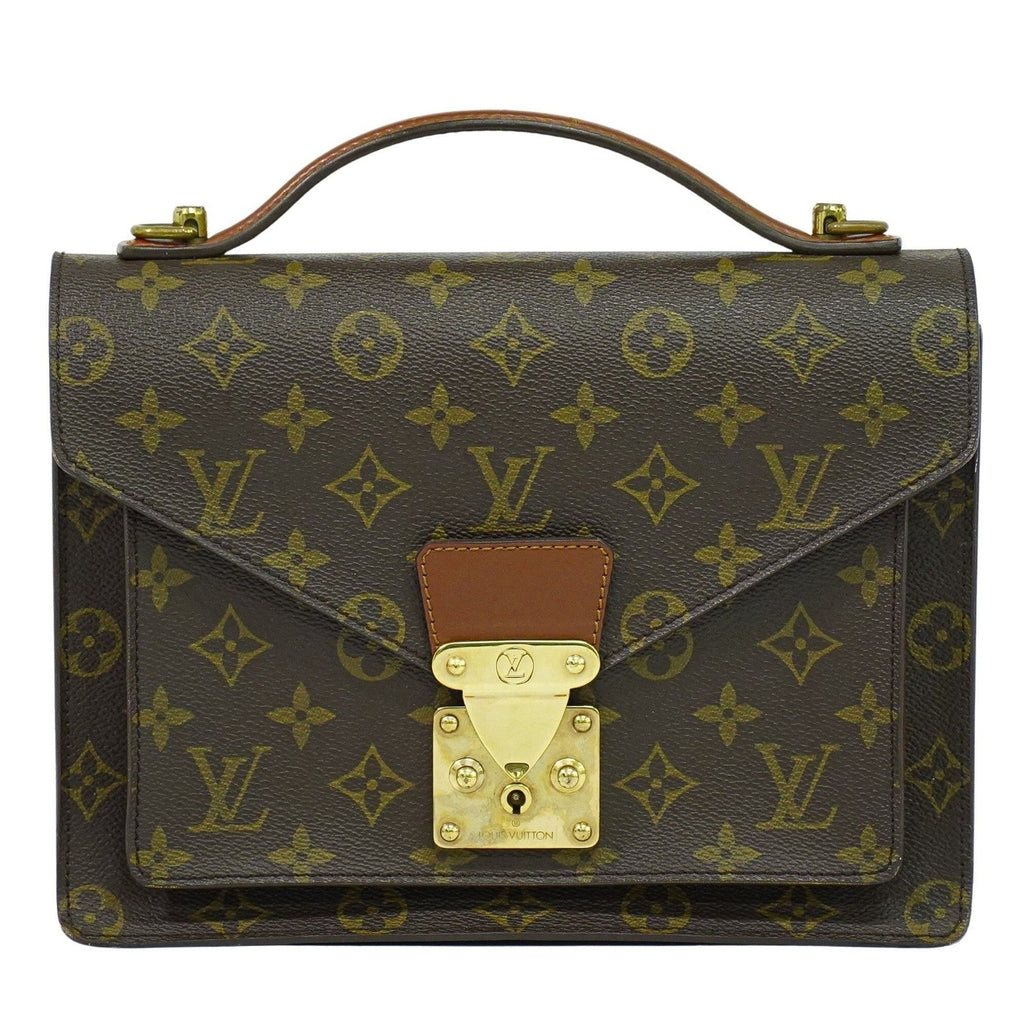 Louis Vuitton Monceau Handbag Monogram Canvas Brown Canvas Handbag (Pre-Owned)