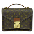 Louis Vuitton Monceau Handbag Monogram Canvas Brown Canvas Handbag (Pre-Owned)