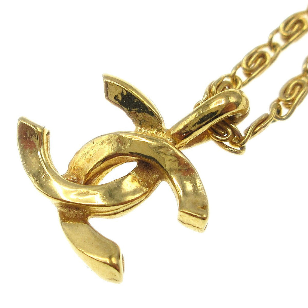 Chanel Cc Pendant Necklace Metal Gold Gold_Plated Necklace Jewelry (Pre-Owned)