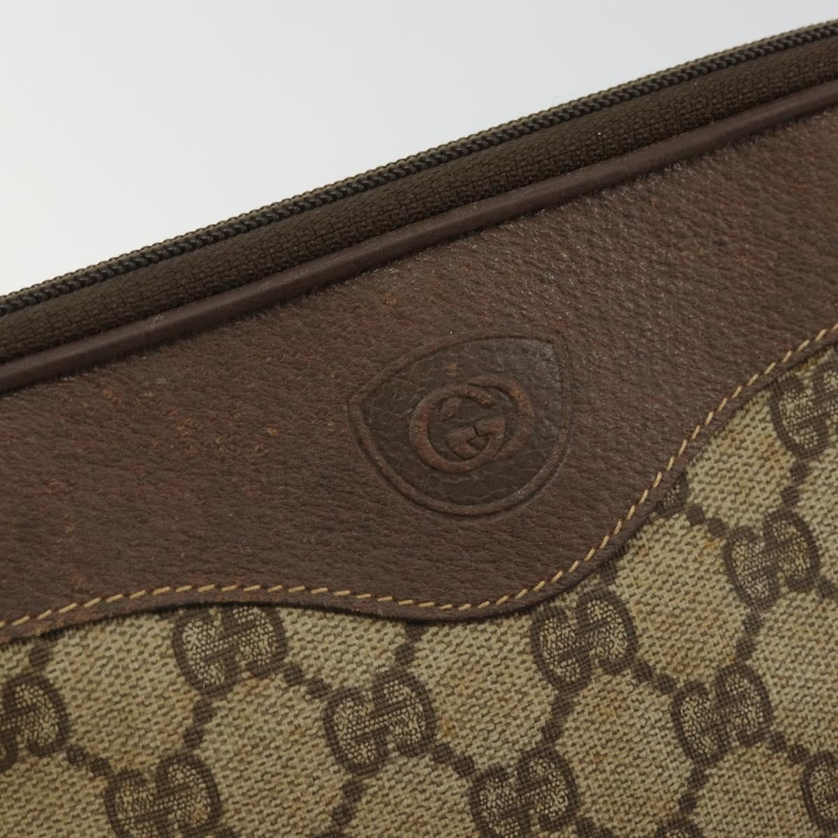 Gucci Gg Supreme Shoulder Bag Canvas Beige Canvas Handbag (Pre-Owned)