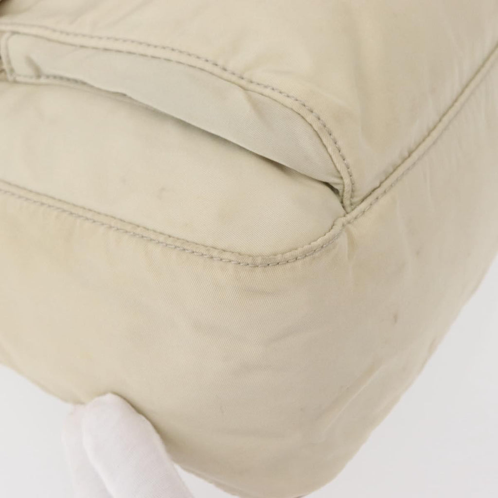 Prada Buckle Messenger Bag Tessuto Beige Nylon Shoulder Bag Bag (Pre-Owned)