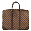 Louis Vuitton Porte-Documents Voyage Briefcase Damier Brown Canvas Briefcase Bag (Pre-Owned)