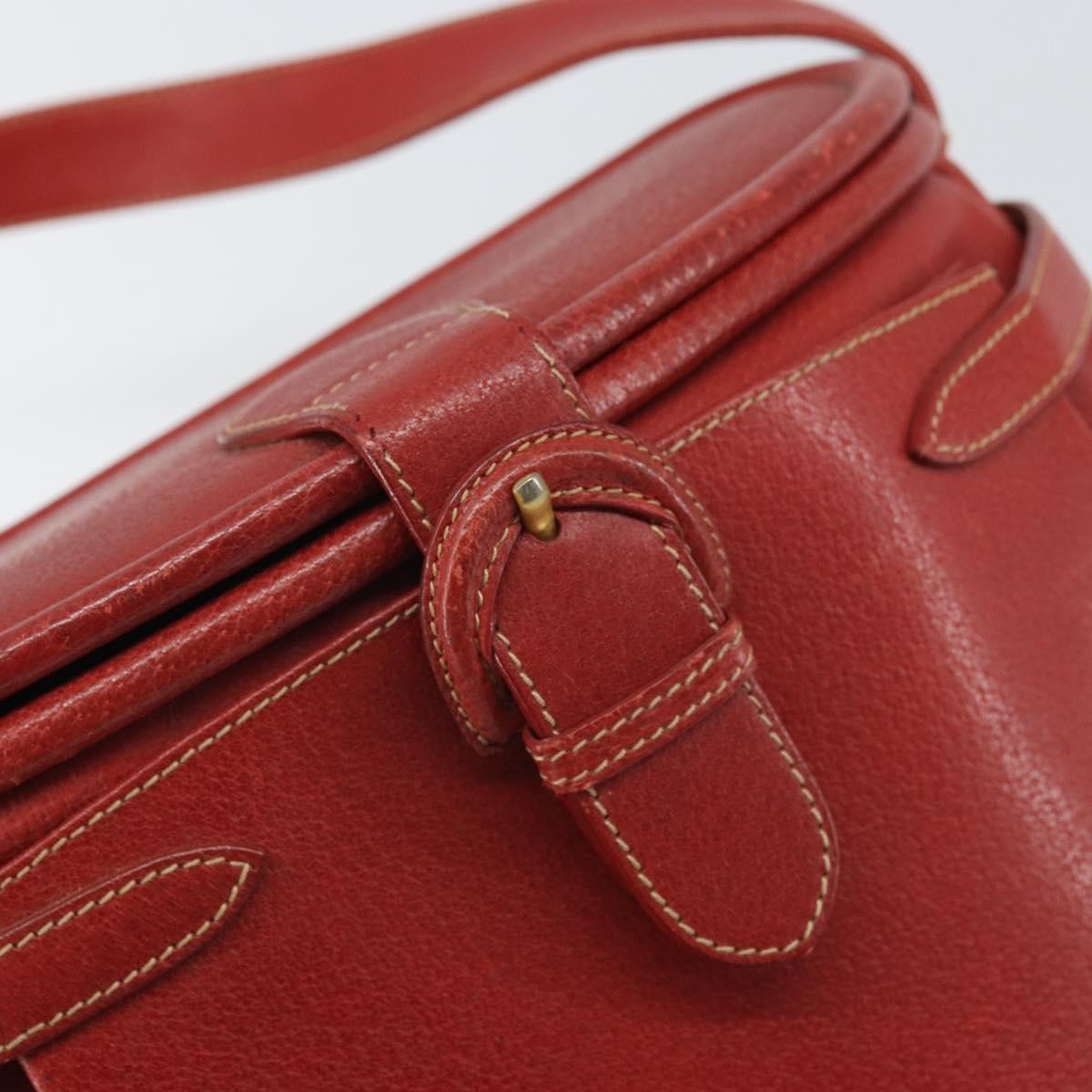Gucci Vintage Shoulder Bag Leather Red Leather Shoulder Bag Bag (Pre-Owned)