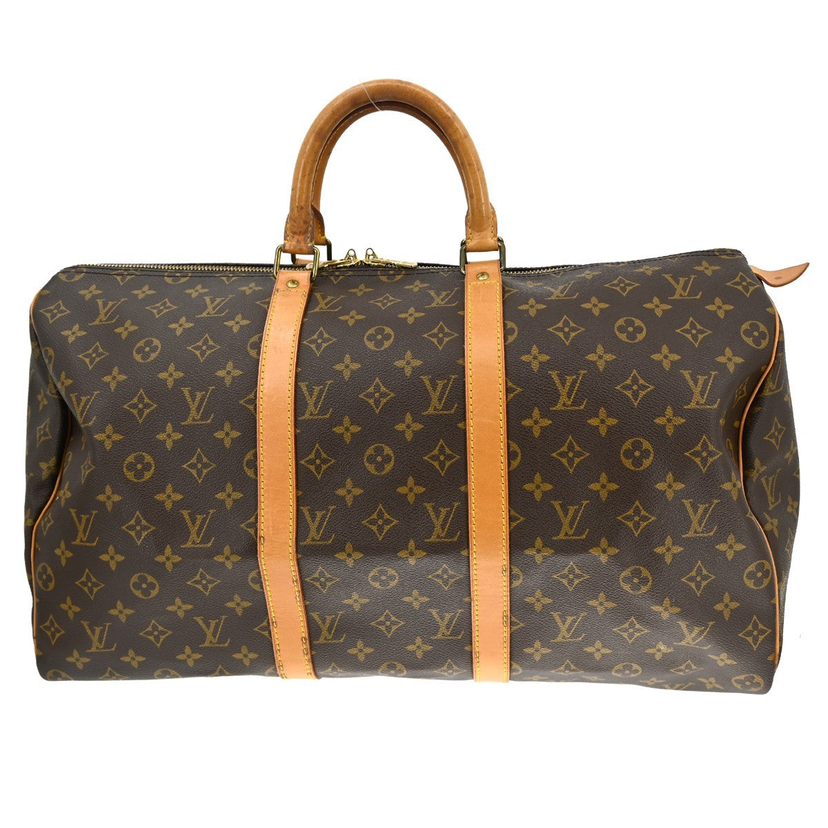 Louis Vuitton Keepall Bag Monogram Canvas Brown Canvas Travel Bag Bag (Pre-Owned)
