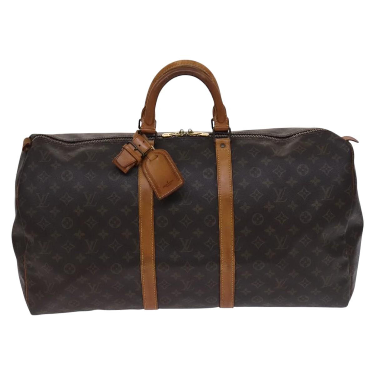 Louis Vuitton Keepall Bag Monogram Canvas Brown Canvas Travel Bag Bag (Pre-Owned)