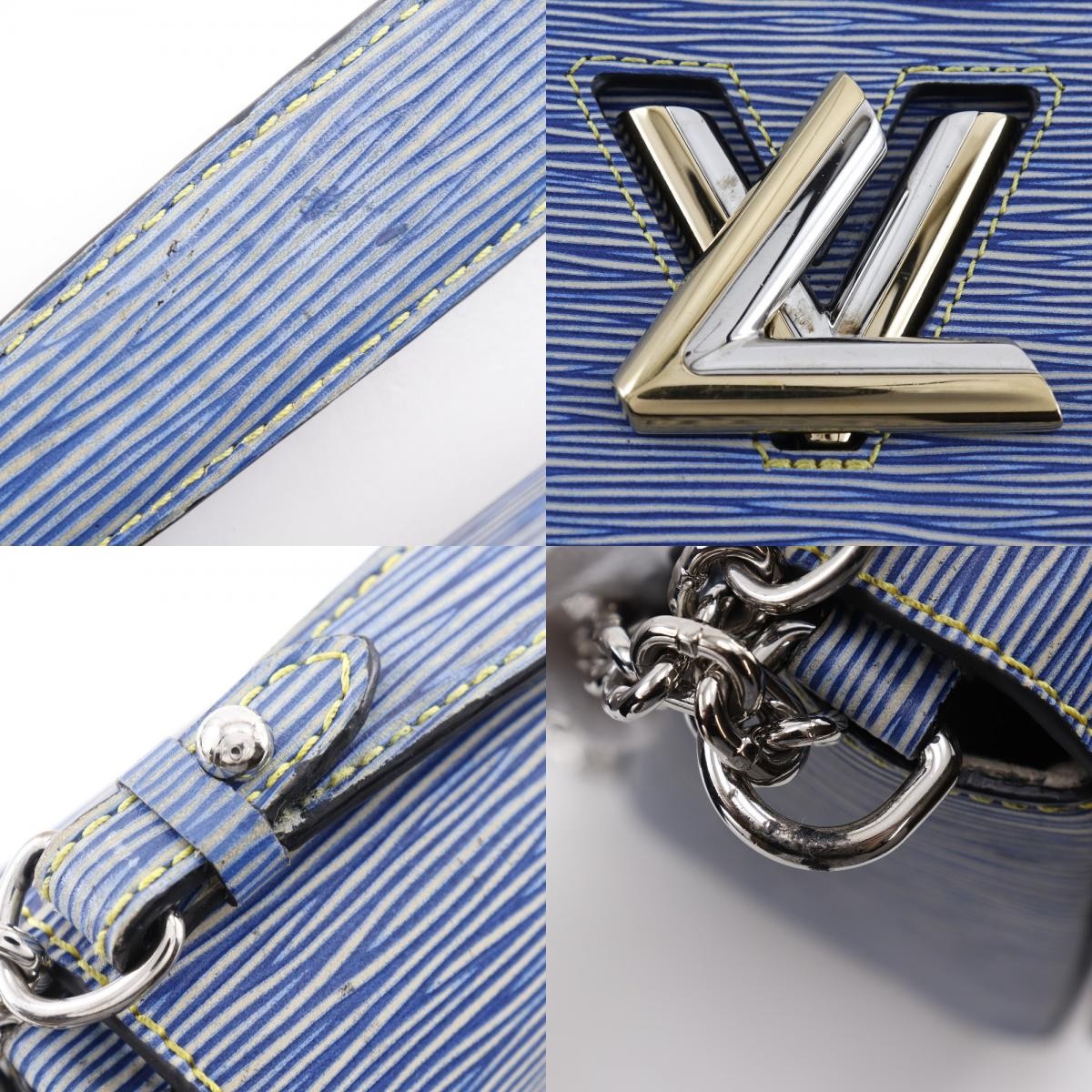 Louis Vuitton Twist Handbag Epi Leather Blue Leather Shoulder Bag Bag (Pre-Owned)