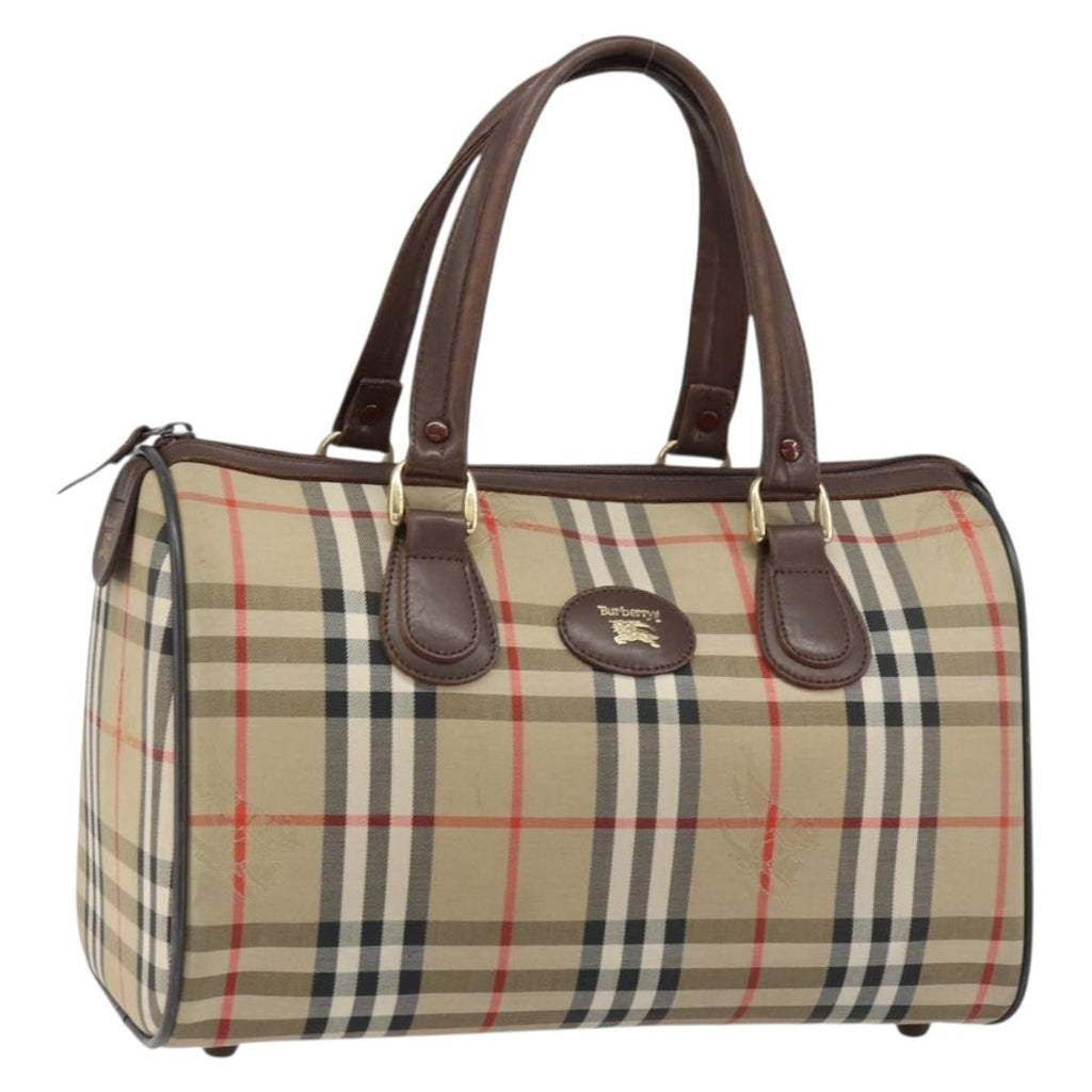 Burberry Nova Check Handbag Nova Check Canvas Beige Canvas Handbag (Pre-Owned)
