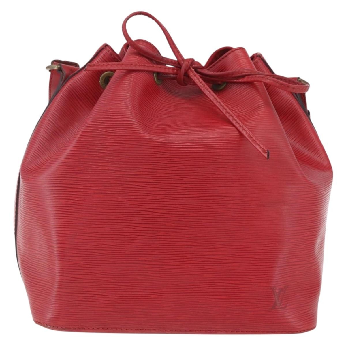 Louis Vuitton Petit Noe Handbag Epi Leather Red Leather Shoulder Bag Bag (Pre-Owned)