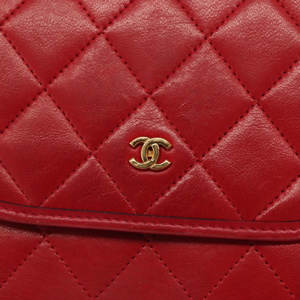 Chanel Vintage Clutch Leather Red Leather Clutche & Pouche Bag (Pre-Owned)