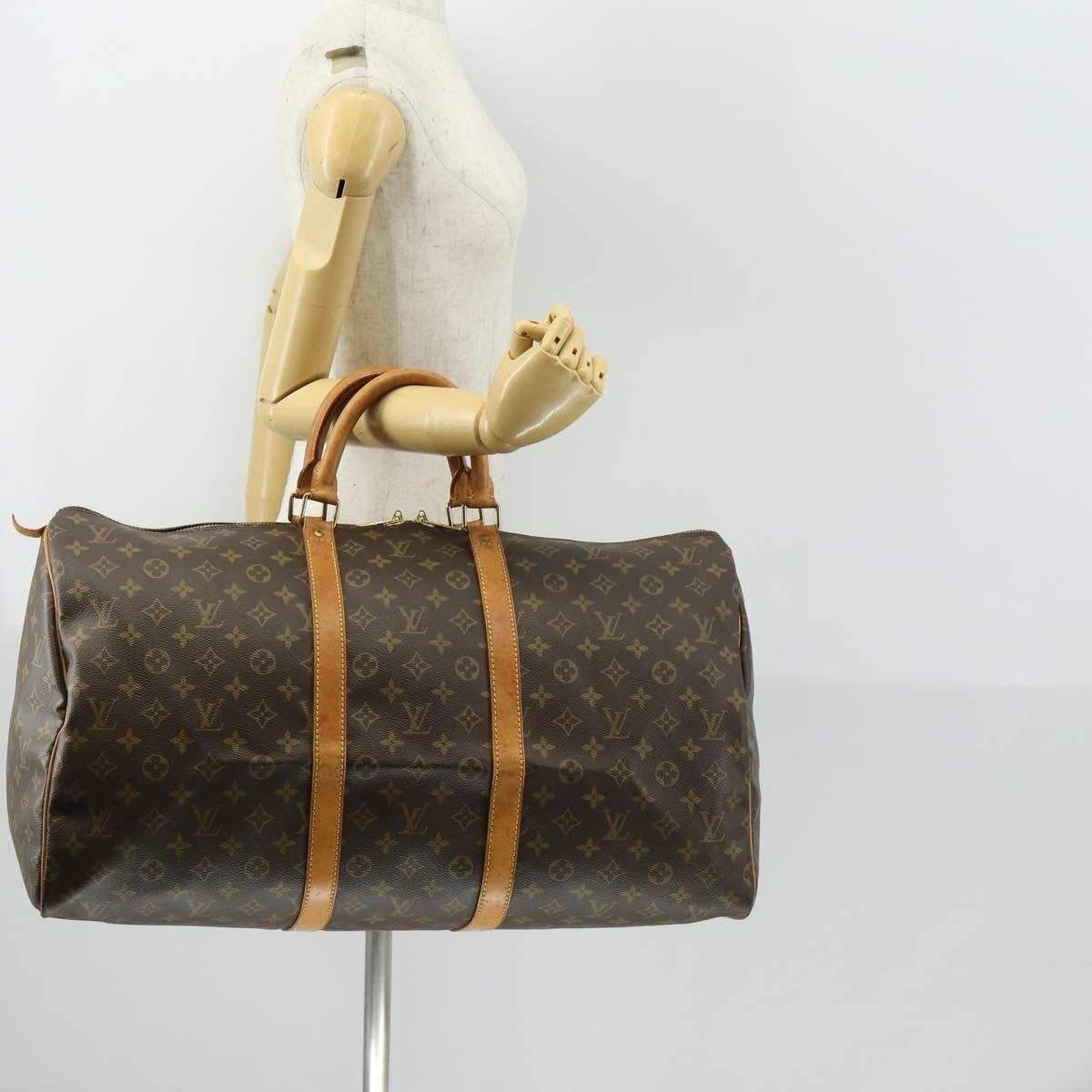 Louis Vuitton Keepall Bag Monogram Canvas Brown Canvas Travel Bag Bag (Pre-Owned)