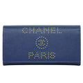 Chanel Deauville Flap Wallet Caviar Navy Leather Wallets Accessory (Pre-Owned)