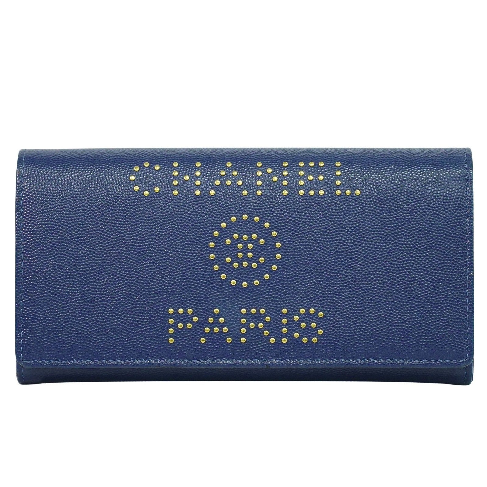Chanel Deauville Flap Wallet Caviar Navy Leather Wallets Accessory (Pre-Owned)