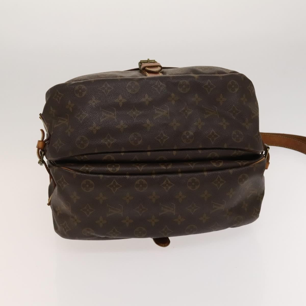 Louis Vuitton Saumur Handbag Monogram Canvas Brown Canvas Shoulder Bag Bag (Pre-Owned)
