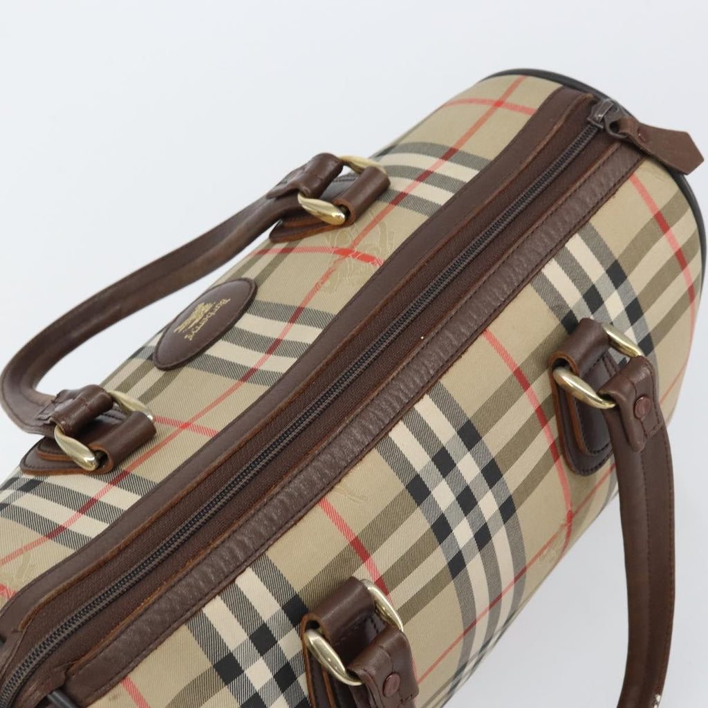 Burberry Nova Check Handbag Nova Check Canvas Beige Canvas Handbag (Pre-Owned)