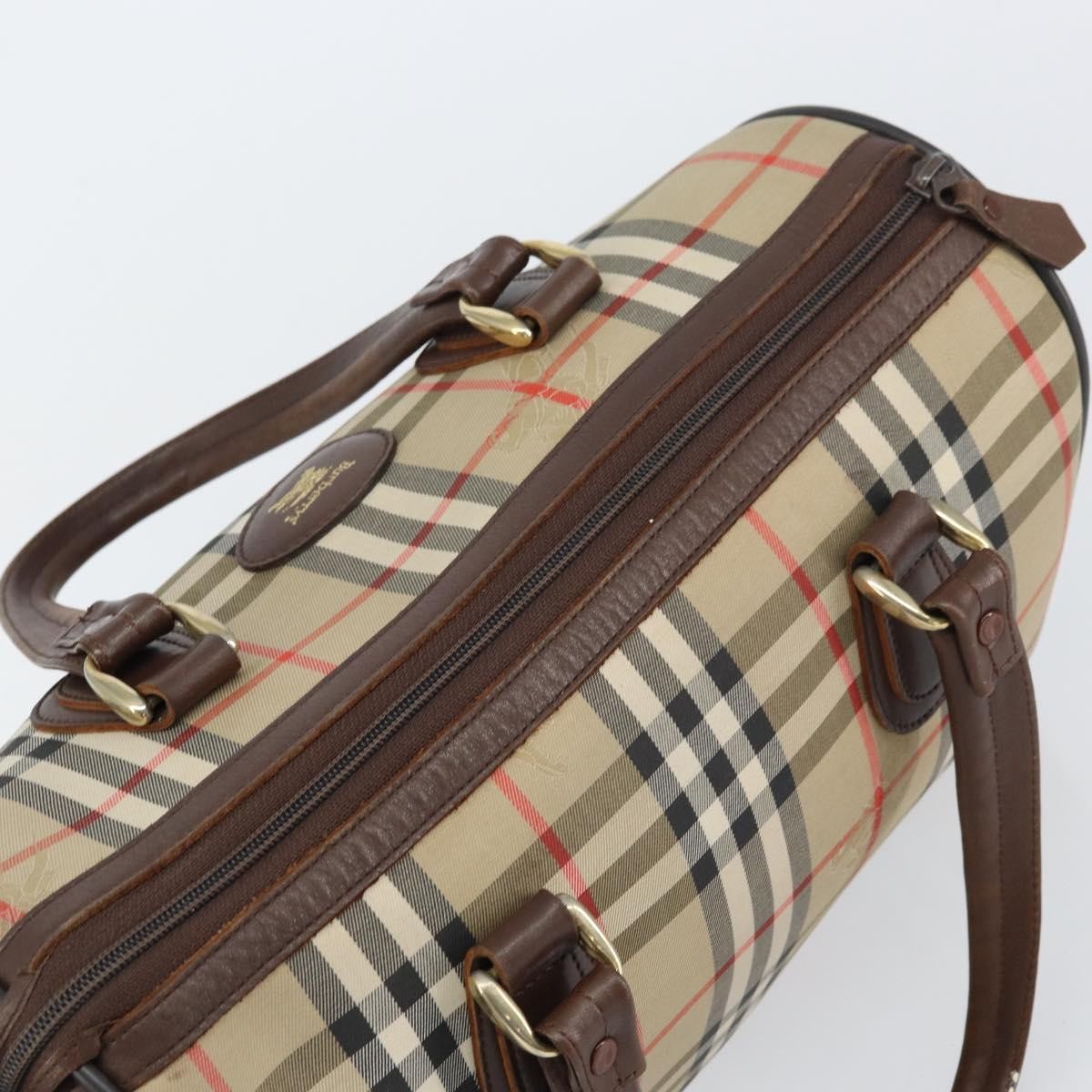 Burberry Nova Check Handbag Nova Check Canvas Beige Canvas Handbag (Pre-Owned)