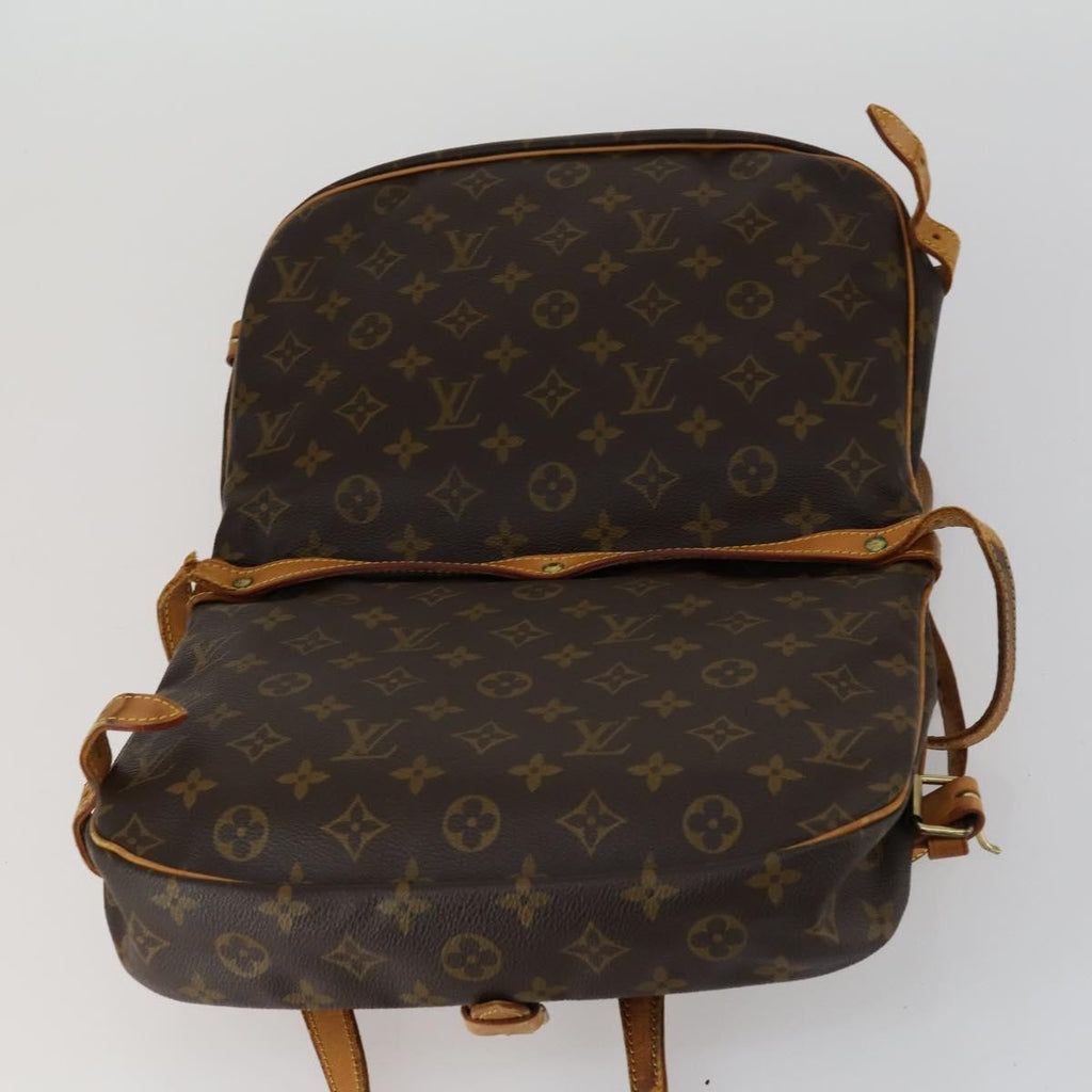 Louis Vuitton Saumur Handbag Monogram Canvas Brown Canvas Shoulder Bag Bag (Pre-Owned)