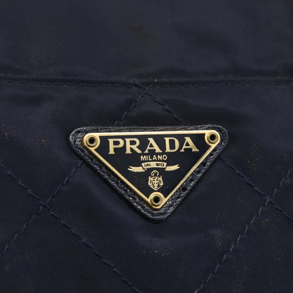 Prada Re-Edition 1995 Chain Tote Quilted Re-Nylon Navy Nylon Shoulder Bag Bag (Pre-Owned)