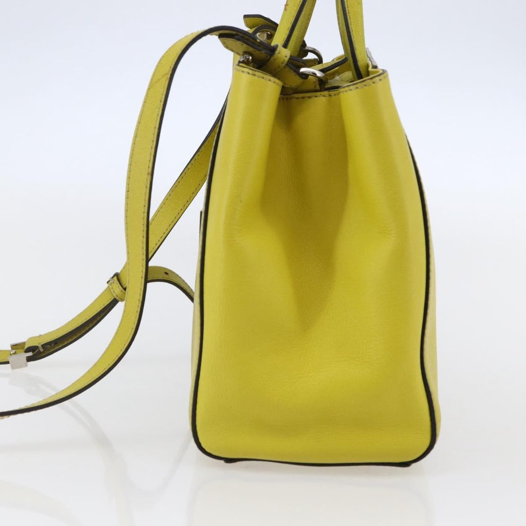 Fendi 2Jours Bag Leather Yellow Leather Handbag (Pre-Owned)