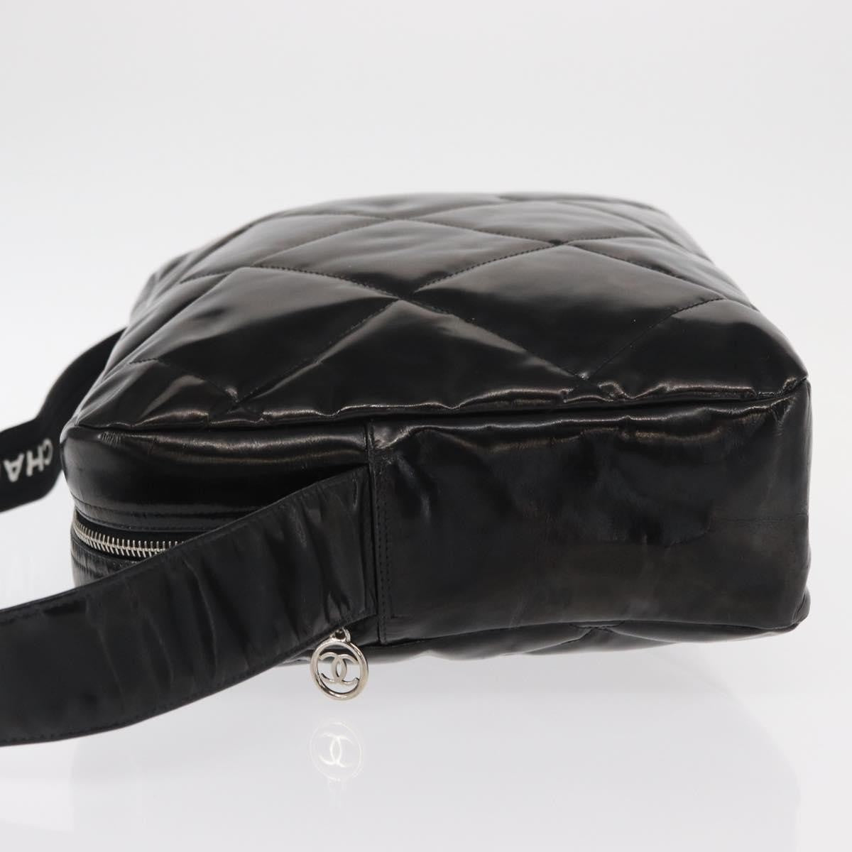 Chanel Vintage Shoulder Bag Enamel Black Patent_Leather Shoulder Bag Bag (Pre-Owned)