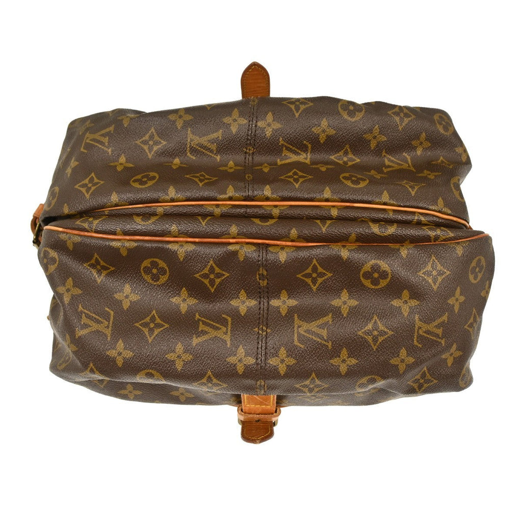 Louis Vuitton Saumur Handbag Monogram Canvas Brown Canvas Shoulder Bag Bag (Pre-Owned)