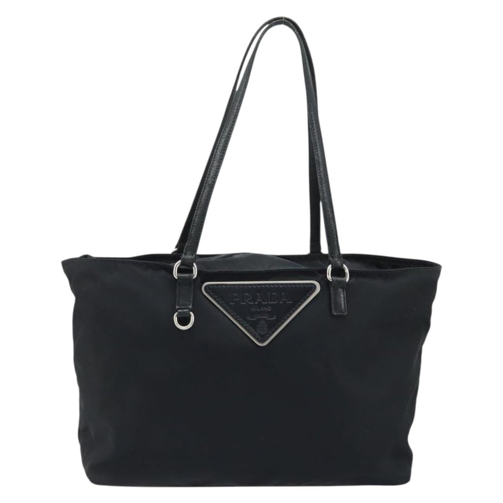Prada Vintage Zip Tote Tessuto Black Nylon Tote Bag Bag (Pre-Owned)