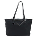 Prada Vintage Zip Tote Tessuto Black Nylon Tote Bag Bag (Pre-Owned)