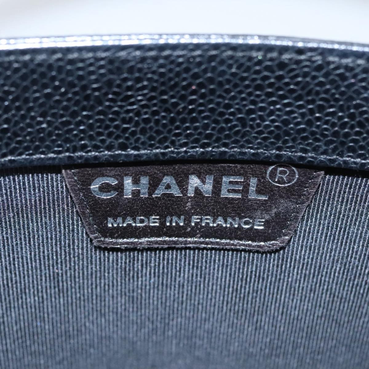 Chanel Vintage Tote Leather Black Leather Tote Bag Bag (Pre-Owned)