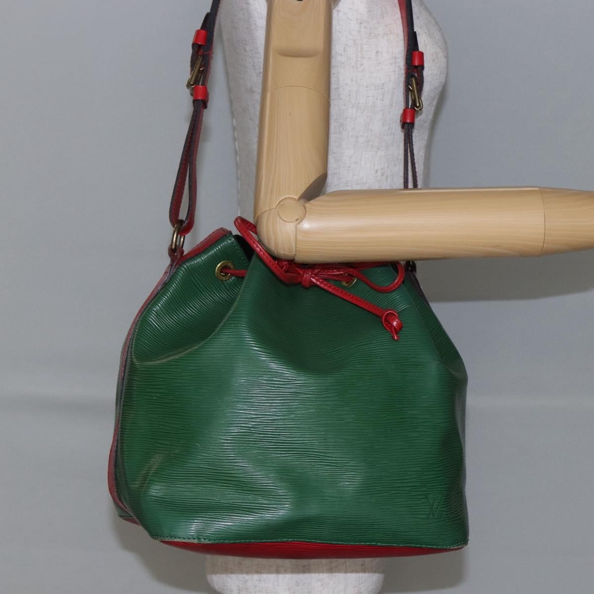 Louis Vuitton Bicolor Petit Noe Handbag Epi Leather Green Leather Bag (Pre-Owned)
